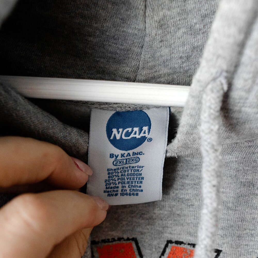 Vintage NCAA Texas Longhorns Hoodie | Men’s 2XL Gray University of TX Sweatshirt - Picture 2 of 9